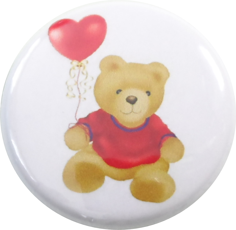 Bär mit Herzballon Kinder-Button